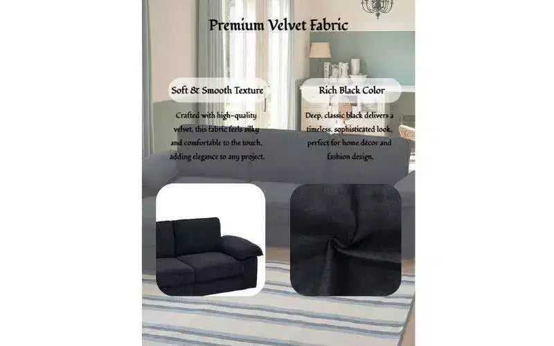 Canapé d'angle modulable moderne 4 places en velours Cleo 105,5''