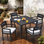 Table carrée en aluminium léger pour pelouse, jardin,