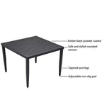 Table carrée en aluminium léger pour pelouse, jardin,