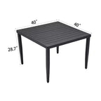 Table carrée en aluminium léger pour pelouse, jardin,