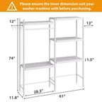 Organisateur réglable 28 au-dessus laveuse-sécheuse, étagère de rangement à 5 niveaux pour buanderie, double étagères en bois, unité d'étagères peu encombrante pour salle de bain, buanderie